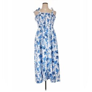 Shein Floral Print Tie-strap Smocked Maxi Dress